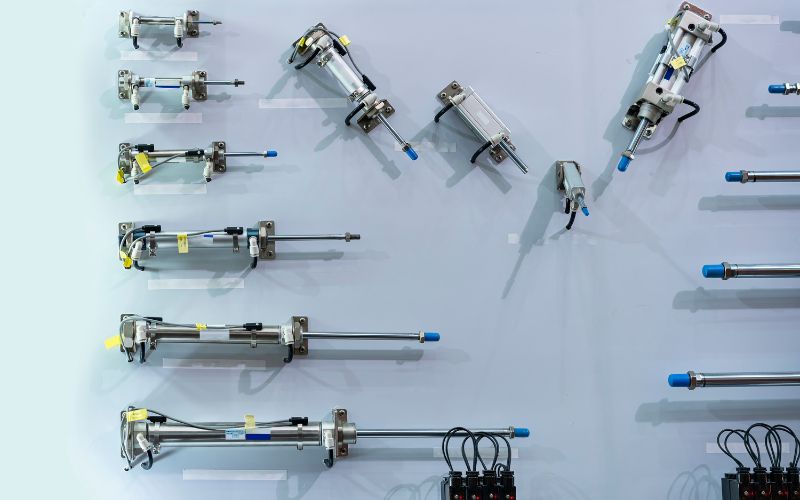 varios cilindros con movimientos neumáticos